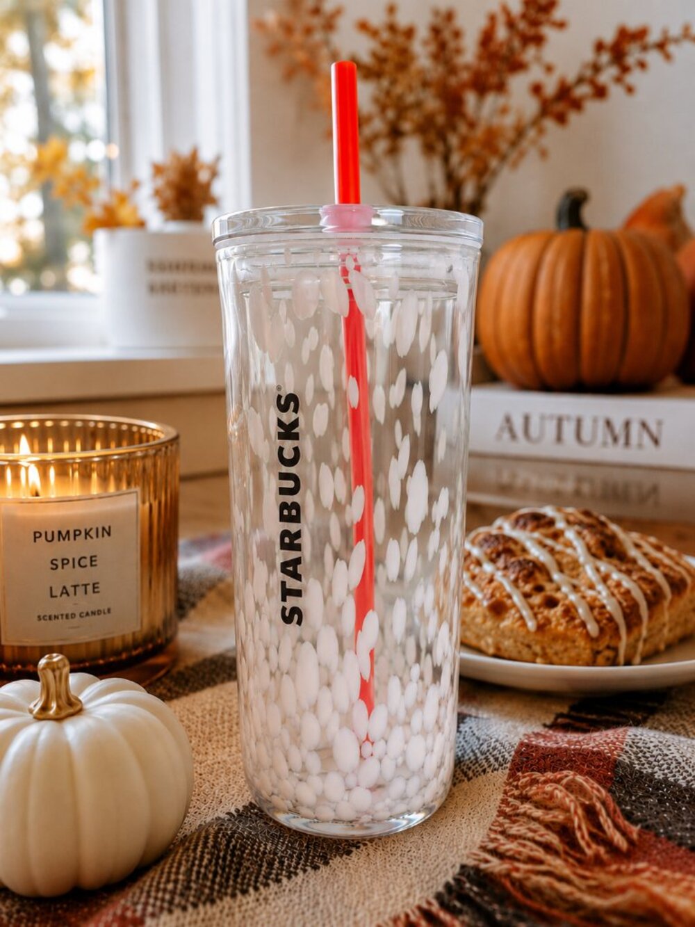 Starbucks PSL Society 2026 Glass Cold Cup 16oz Pumpkin Spice Tumbler NWT Fall 26